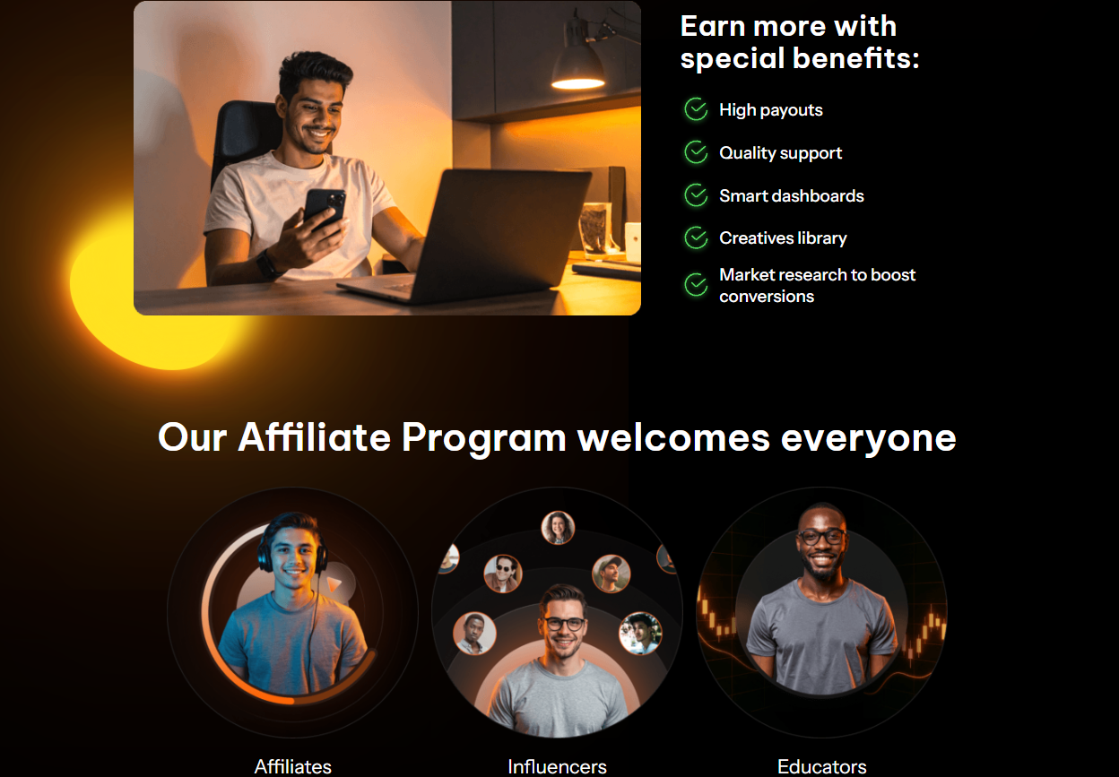 Simple registration process for OneFunded affiliate program